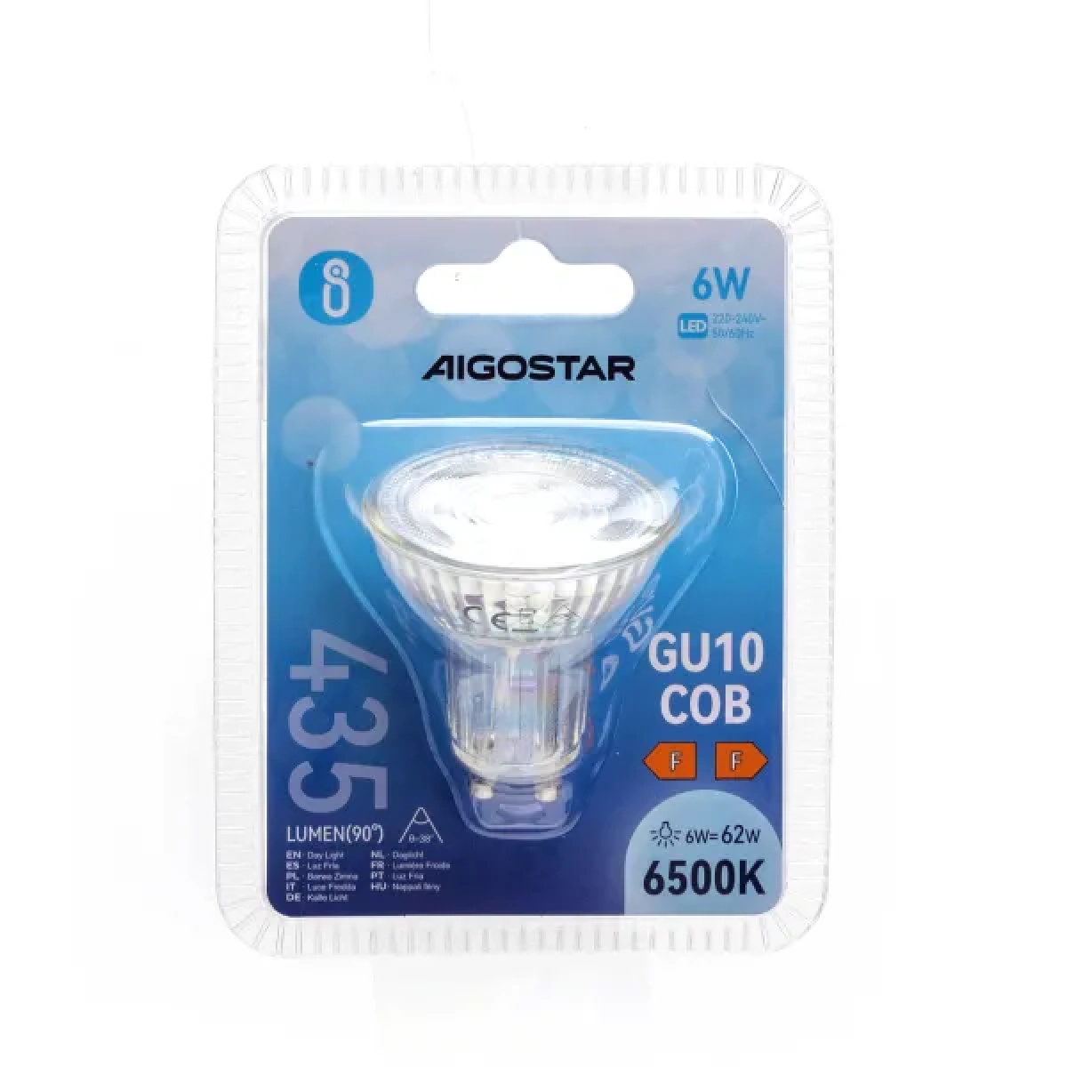 Λάμπα Led LED GU10 COB 6W Θερμό Λευκό 6500K 435lm Aigostar