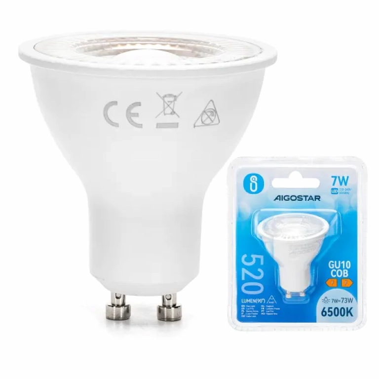Λάμπα Led LED GU10 COB 7W Ψυχρό Λευκό 6500K 520lm Aigostar