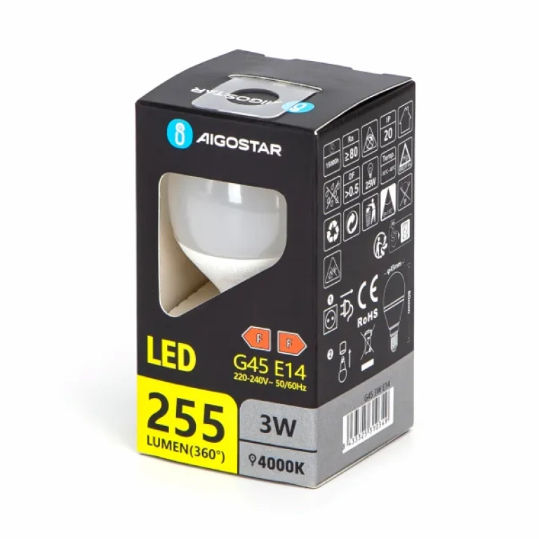 Λάμπα Led G45 E14 3W Φυσικό Λευκό 4000K 255lm Aigostar