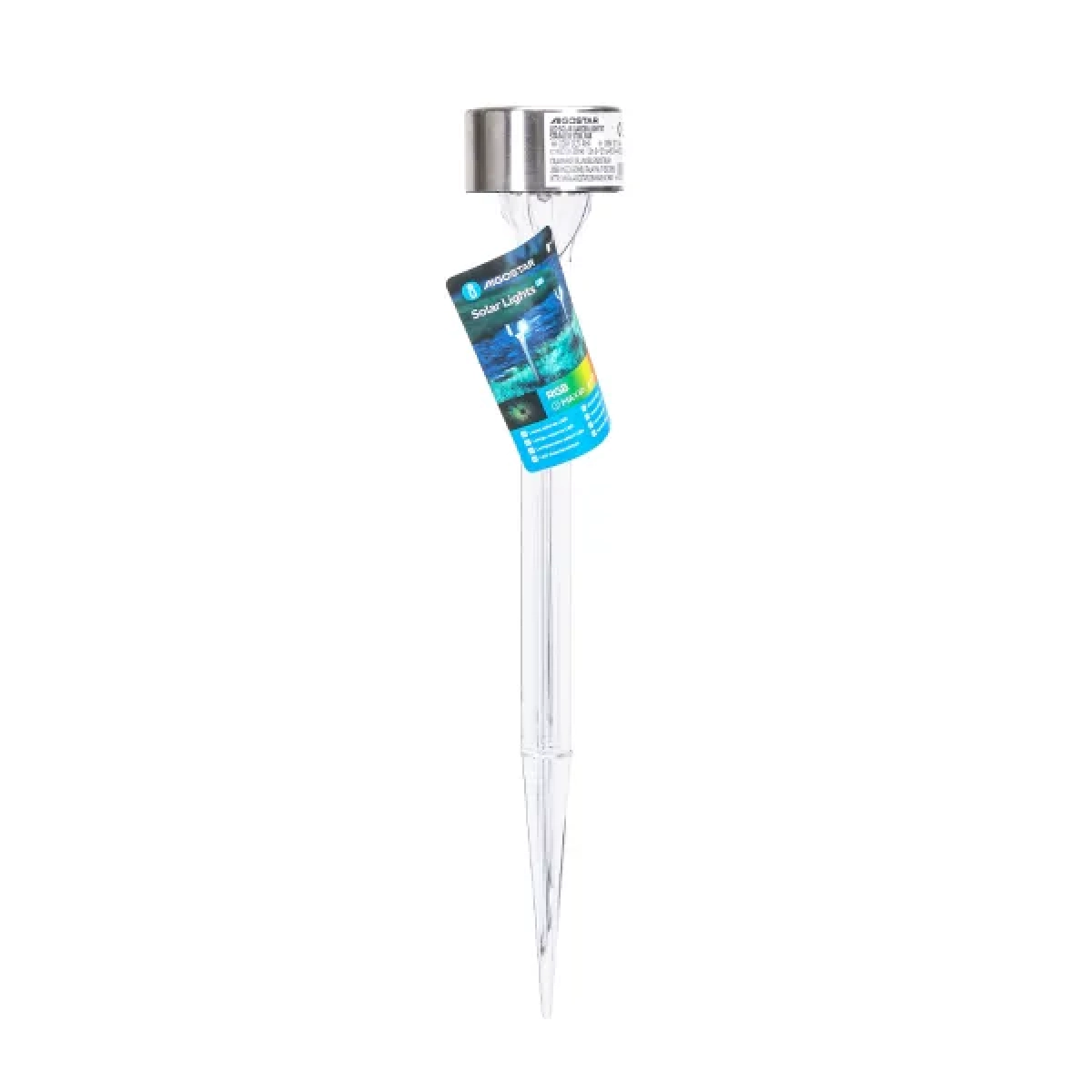 Ηλιακό Φωτιστικό Κήπου Καρφωτό 0,006W RGB IP44 55x55x320mm Stainless Steel - Aigostar