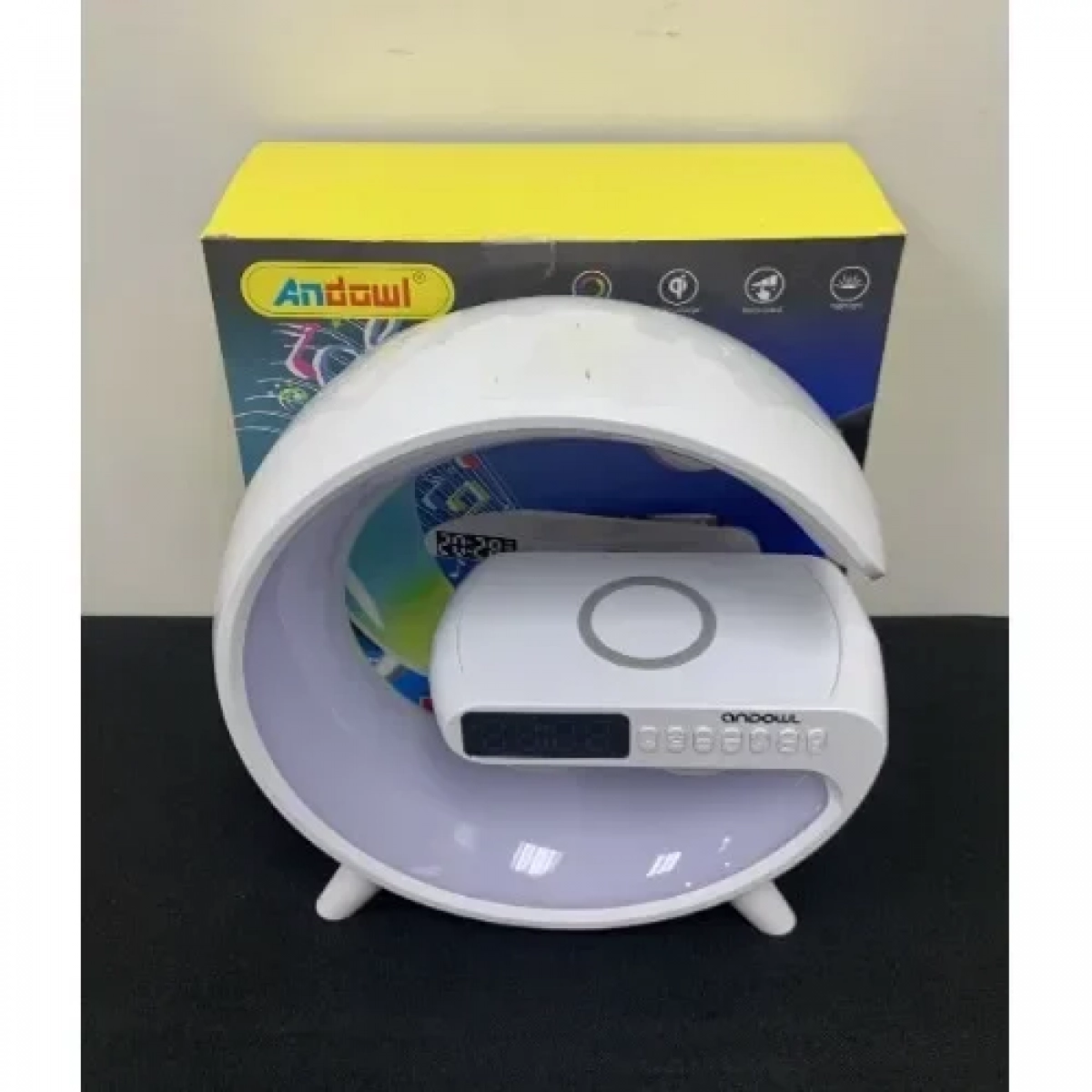 Ηχείο 4 σε 1 με Bluetooth, ασύρματο φορτιστή, ξυπνητήρι & ρολόι 15W 4A Pro Andowl