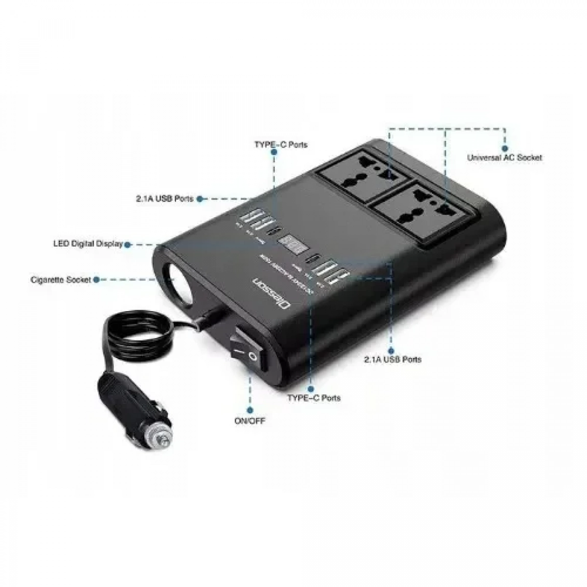 Inverter Αυτοκινήτου - σκάφους 150W μετατρέπει τα 12V σε 220V και διαθέτει θύρα USB PERVOI CTC-741