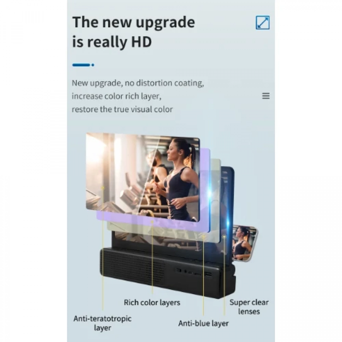 Φορητό Ηχείο Bluetooth & Μεγεθυντικός Φακός Οθόνης HD Αναδιπλούμενος Επαναφορτιζόμενος Andowl Q-P07
