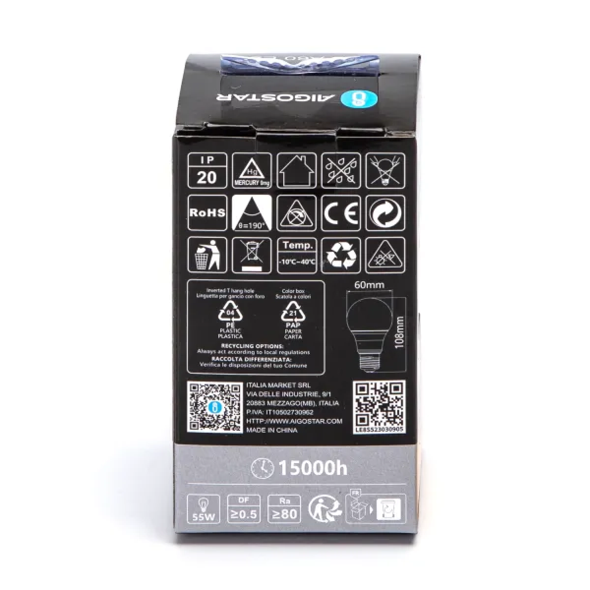 Λάμπα Led A60 E27 8W Θερμό Λευκό 3000K 730lm Aigostar