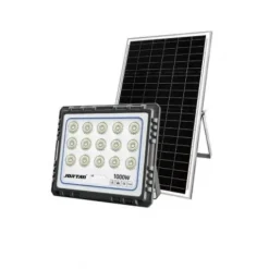 Αδιάβροχος ηλιακός προβολέας LED 1000W με πάνελ και τηλεχειριστήριο Jortan