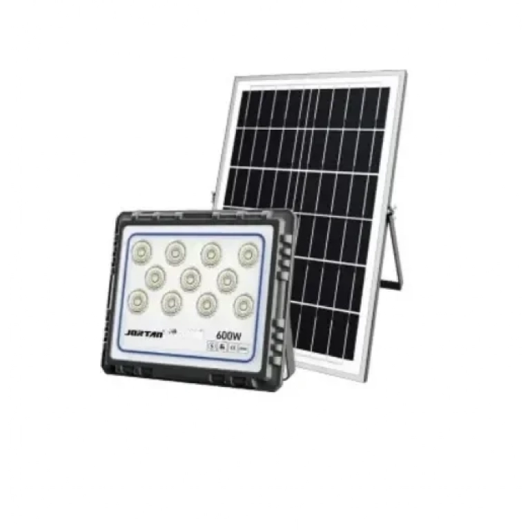 Αδιάβροχος ηλιακός προβολέας LED 600W με πάνελ και τηλεχειριστήριο Jortan