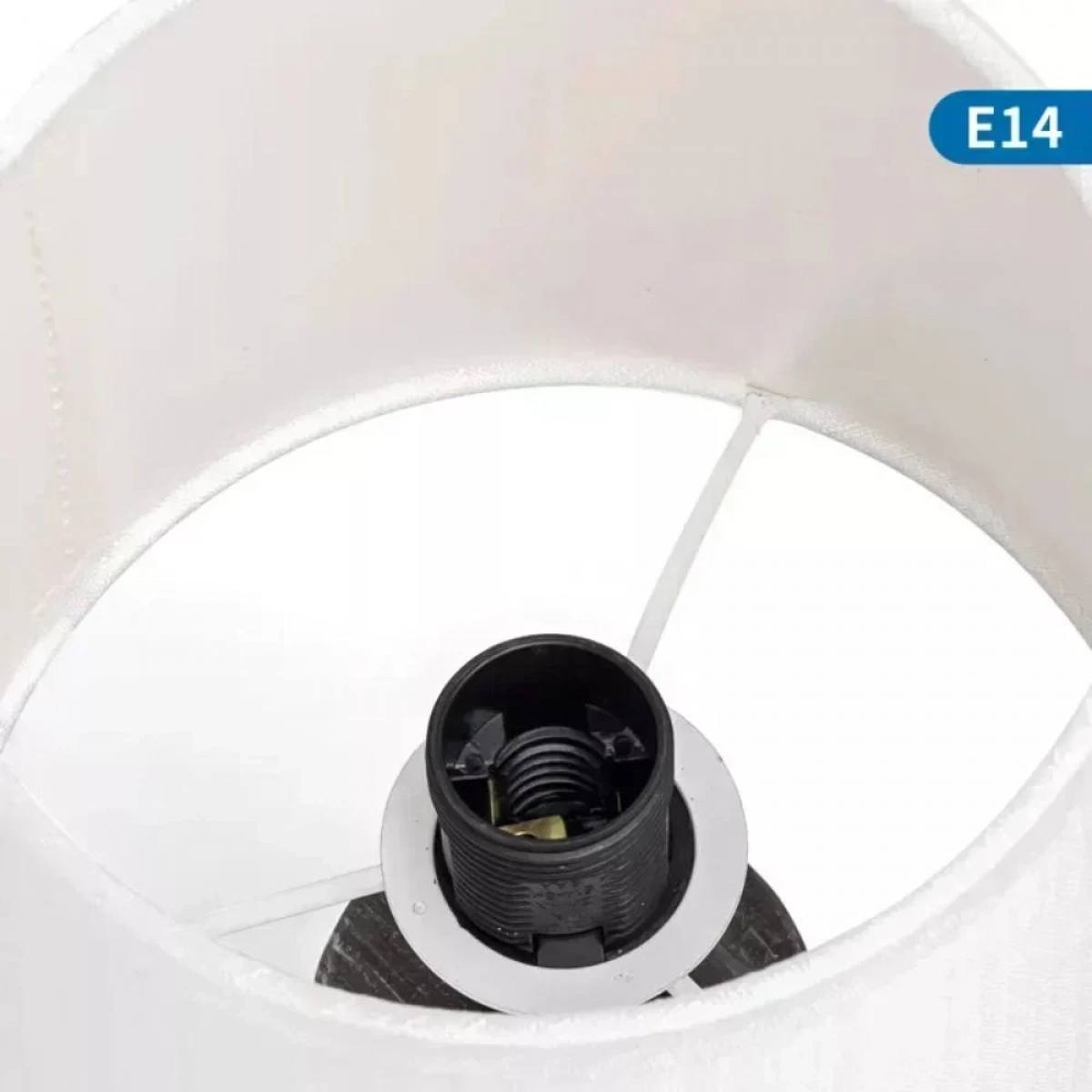 Aigostar Κεραμικό Πορτατίφ Ε14 40W 15x29.5 cm Λευκό Καπέλο και Μαύρη Βάση