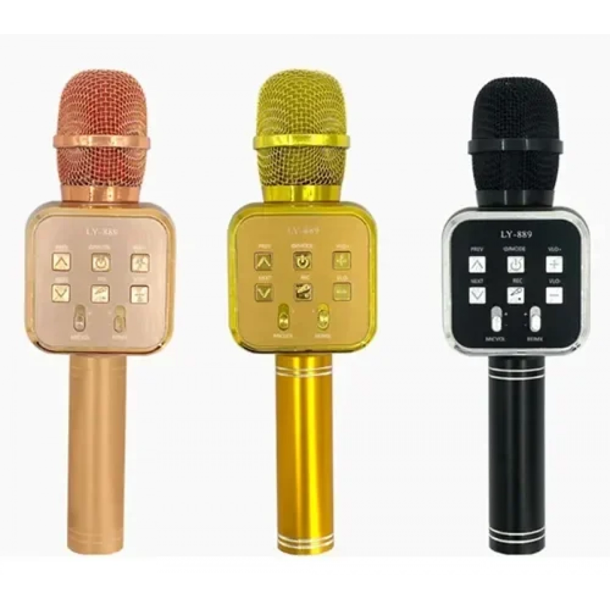 Ασύρματο μικρόφωνο Karaoke Bluetooth Hi-Fi Speaker LY-889 χρυσό - Image 3