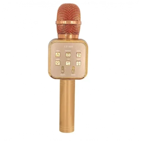 Ασύρματο μικρόφωνο Karaoke Bluetooth Hi-Fi Speaker LY-889 ροζ χρυσό