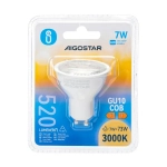 Λάμπα Led LED GU10 COB 7W Θερμό Λευκό 3000K 520lm Aigostar