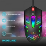 Ενσύρματο ποντίκι gaming USB Honeycomb Hollow RGB Glowing Gamer Weibo M-37 - Image 3