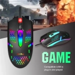 Ενσύρματο ποντίκι gaming USB Honeycomb Hollow RGB Glowing Gamer Weibo M-37 - Image 4