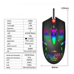 Ενσύρματο ποντίκι gaming USB Honeycomb Hollow RGB Glowing Gamer Weibo M-37 - Image 7