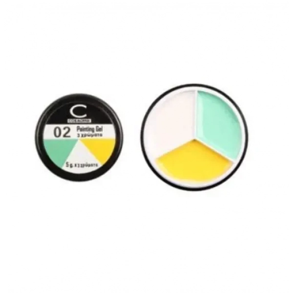 Επαγγελματικό gel νυχιών με 3 χρώματα Cosmofan Painting Gel 5g no. 02 - 96807