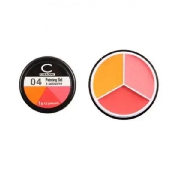 Επαγγελματικό gel νυχιών με 3 χρώματα Cosmofan Painting Gel 5g no. 04 - 96809