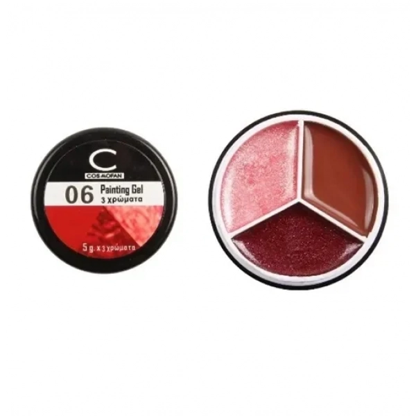 Επαγγελματικό gel νυχιών με 3 χρώματα Cosmofan Painting Gel 5g no. 06 - 96811