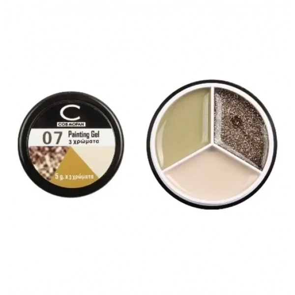 Επαγγελματικό gel νυχιών με 3 χρώματα Cosmofan Painting Gel 5g no. 07 - 96812