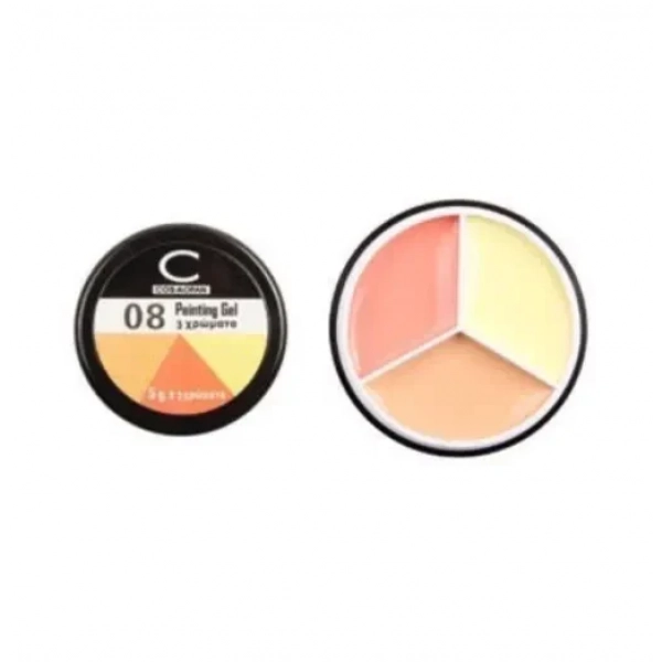 Επαγγελματικό gel νυχιών με 3 χρώματα Cosmofan Painting Gel 5g no. 08 - 96813