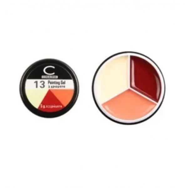 Επαγγελματικό gel νυχιών με 3 χρώματα Cosmofan Painting Gel 5g no. 13 - 96818