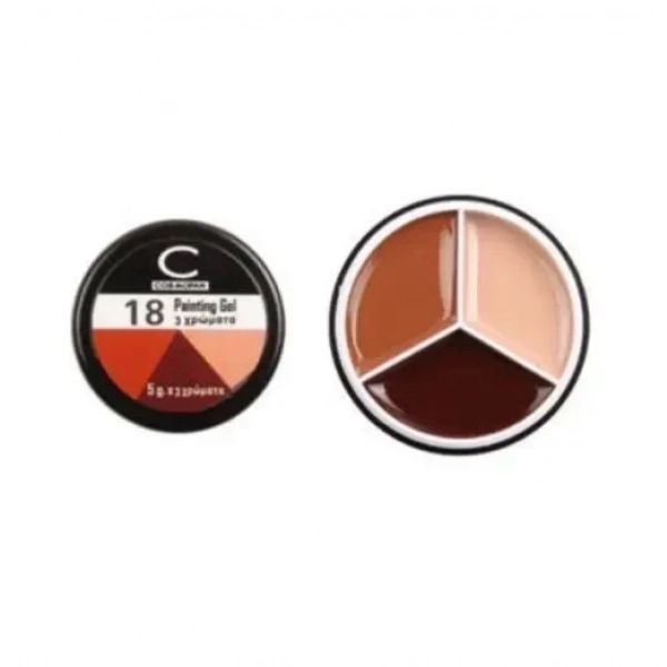 Επαγγελματικό gel νυχιών με 3 χρώματα Cosmofan Painting Gel 5g no. 18 - 96823