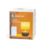 Aigostar Κεραμικό Πορτατίφ Ε14 40W 14x22.5 cm Λευκό Καπέλο και Γκρι Βάση