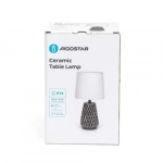 Aigostar Κεραμικό Πορτατίφ Ε14 40W 15x29.5 cm Λευκό Καπέλο και Μαύρη Βάση