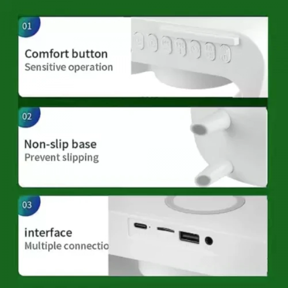 Ηχείο 4 σε 1 με Bluetooth, ασύρματο φορτιστή, ξυπνητήρι & ρολόι 15W 4A Pro Andowl