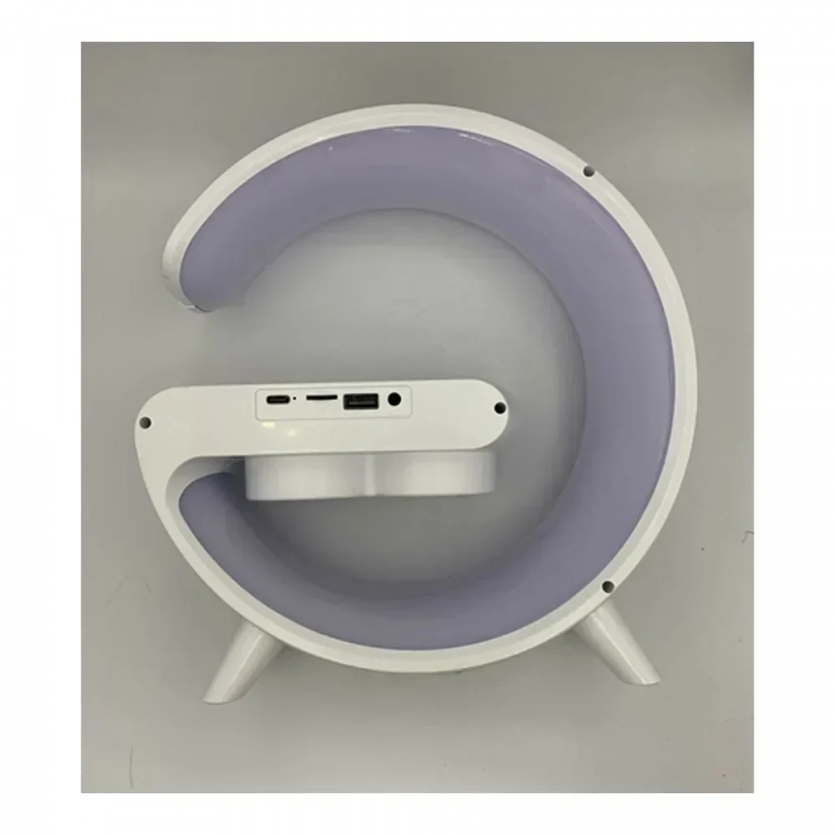 Ηχείο Bluetooth, ασύρματος φορτιστής & φωτιστικό LED RGB 4 σε 1 Andowl λευκό χρώμα