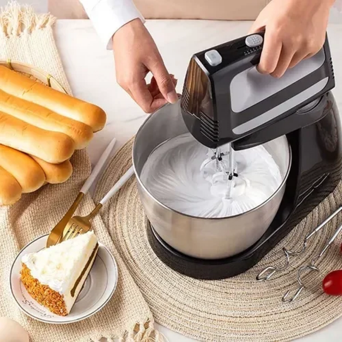 Ηλεκτρικό μίξερ 5 ταχυτήτων 3.5L 400W με κάδο από ανοξείδωτο χάλυβα - blender Sokany CX-6622 - Image 7