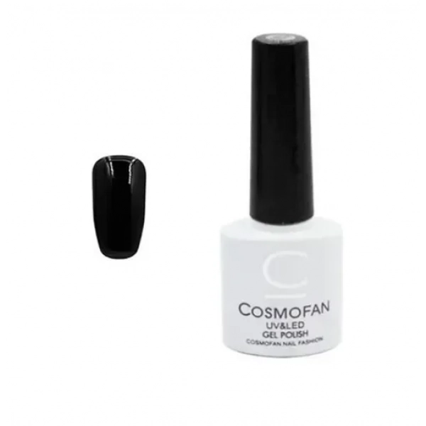 Ημιμόνιμο βερνίκι νυχιών no. 031 Smalto Gel Cosmofan UV&LED Gel Polish 7.5ml μαύρο