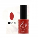 Ημιμόνιμο Βερνίκι Νυχιών no. 10 Smalto Gel Soak Off UV&LED 10ml Lory Milano Κόκκινο