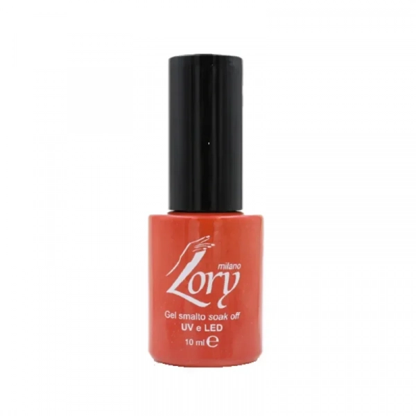 Ημιμόνιμο Βερνίκι Νυχιών no. 41 Smalto Gel Soak Off UV&LED 10ml Lory Milano Σκούρο Πορτοκαλί με Χρυσόσκονη
