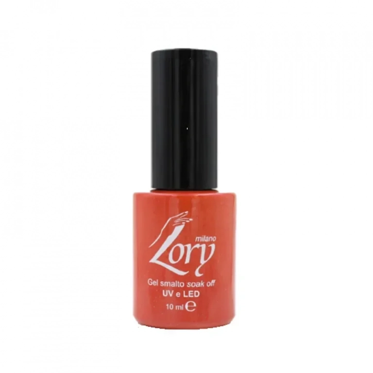 Ημιμόνιμο Βερνίκι Νυχιών no. 41 Smalto Gel Soak Off UV&LED 10ml Lory Milano Σκούρο Πορτοκαλί με Χρυσόσκονη