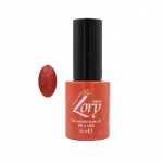 Ημιμόνιμο Βερνίκι Νυχιών no. 41 Smalto Gel Soak Off UV&LED 10ml Lory Milano Σκούρο Πορτοκαλί με Χρυσόσκονη - Image 2