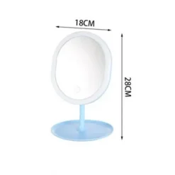 Καθρέπτης μακιγιάζ επιτραπέζιος με LED φωτισμό 18x28cm 93314 γαλάζιο