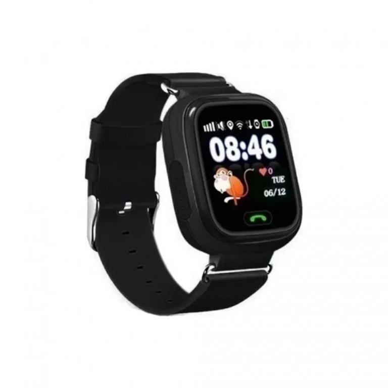 Παιδικό Smartwatch με GPS και Καουτσούκ/Πλαστικό Λουράκι μαύρο Q90