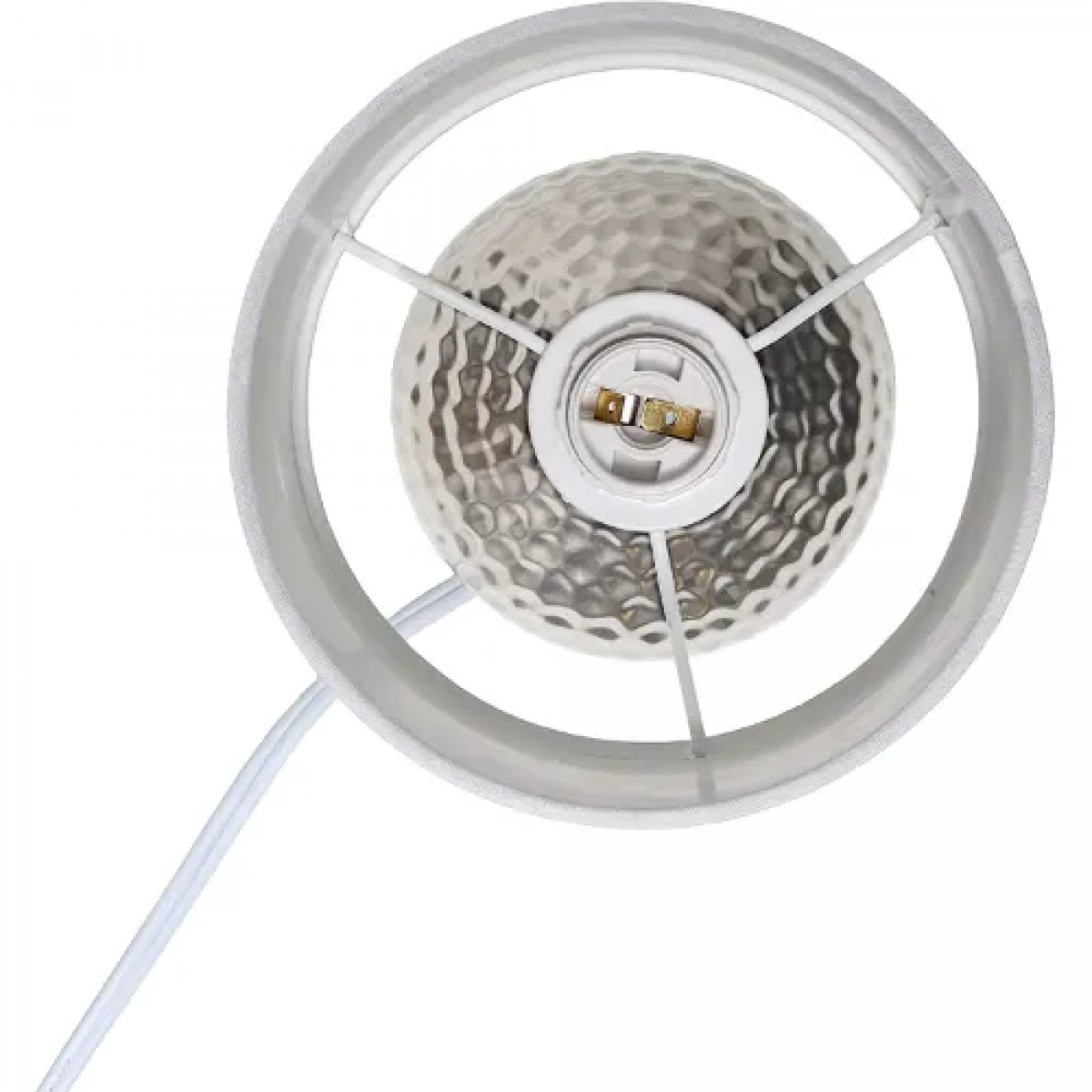 Aigostar Κεραμικό Πορτατίφ Ε14 40W 13x23.5 cm Λευκό Καπέλο και Ασημί Βάση