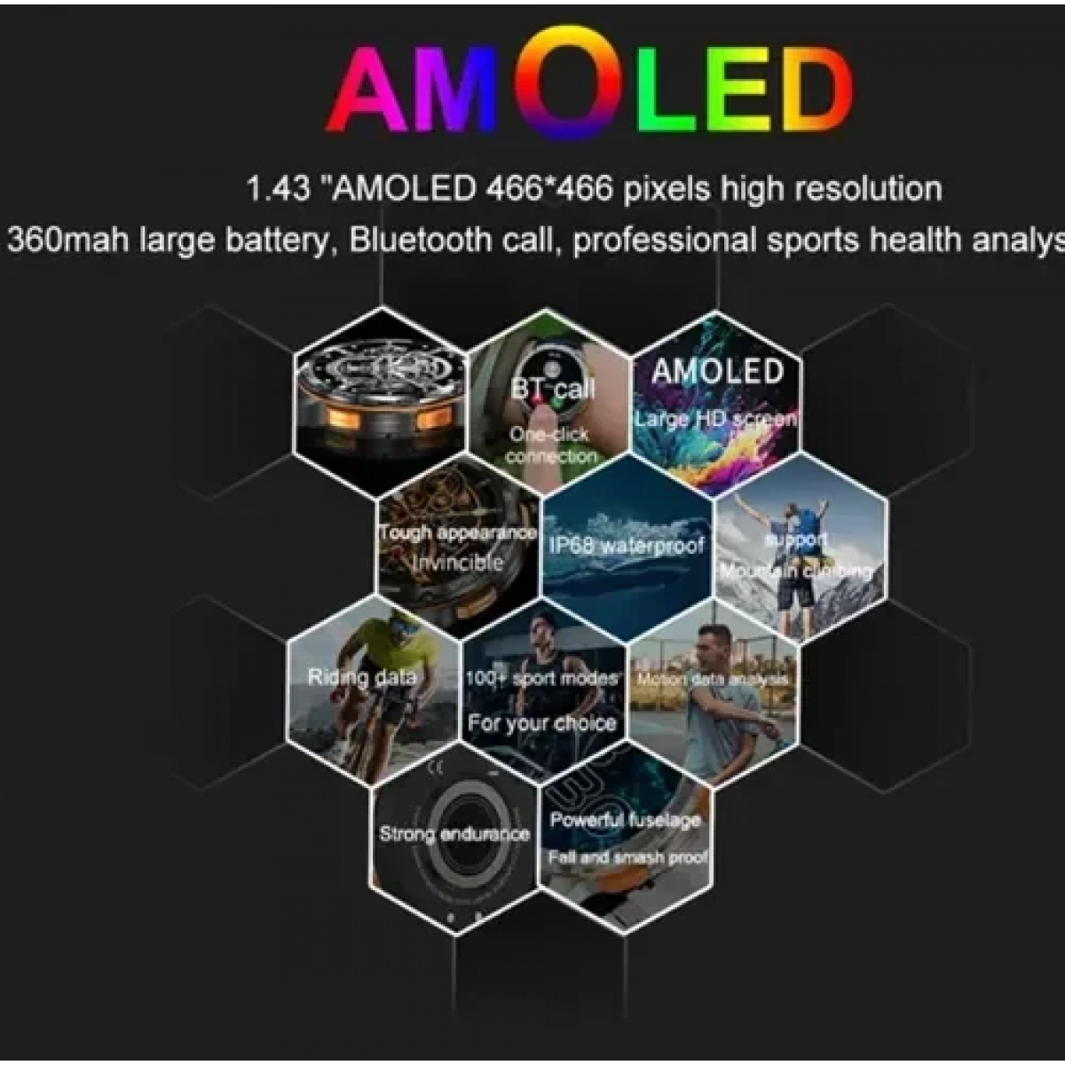 Smartwatch με παλμογράφο και ειδοποίηση κλήσεων TKY-AK59 ασημί - Image 4