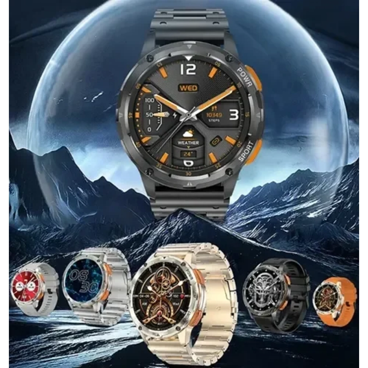 Smartwatch με παλμογράφο και ειδοποίηση κλήσεων TKY-AK59 ασημί - Image 5