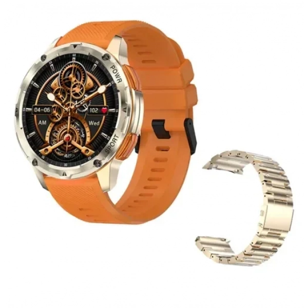Smartwatch με παλμογράφο και ειδοποίηση κλήσεων TKY-AK59 πορτοκαλί