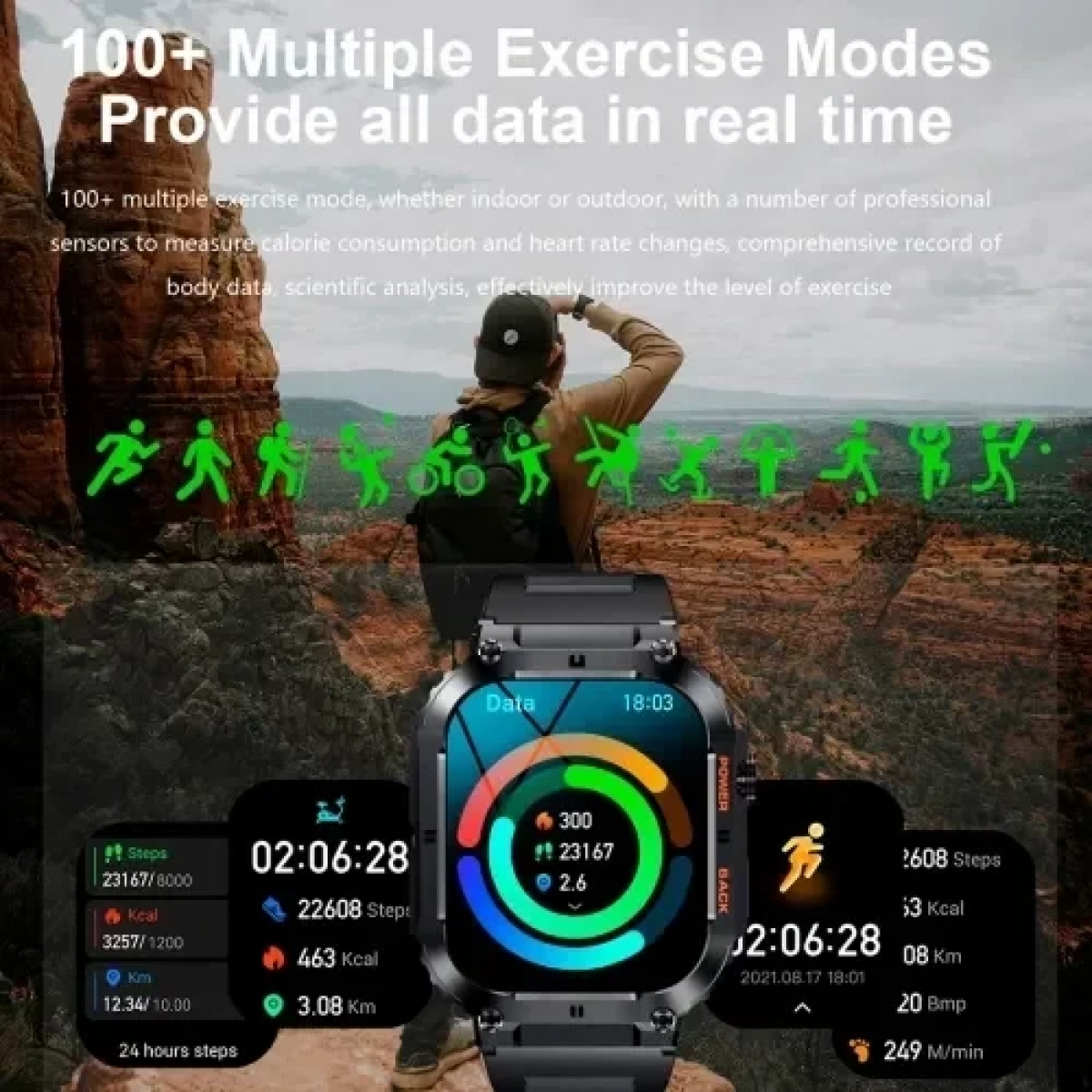Smartwatch με παλμογράφο και ειδοποίηση κλήσεων TKY-K57 Pro μαύρο - Image 9
