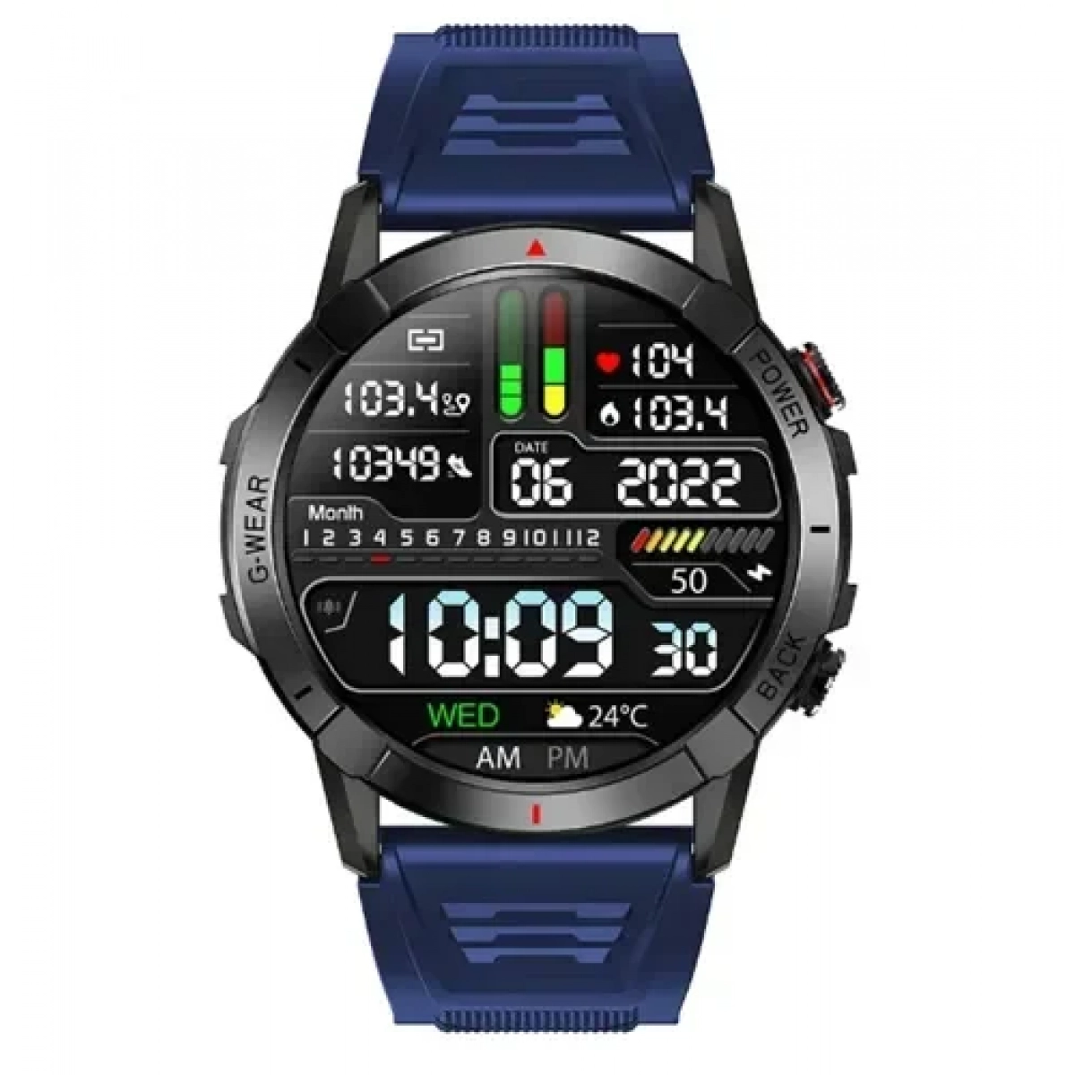 Ρολόι Smartwatch με πολλαπλές λειτουργίες TKY-NX10 μπλε - Image 2