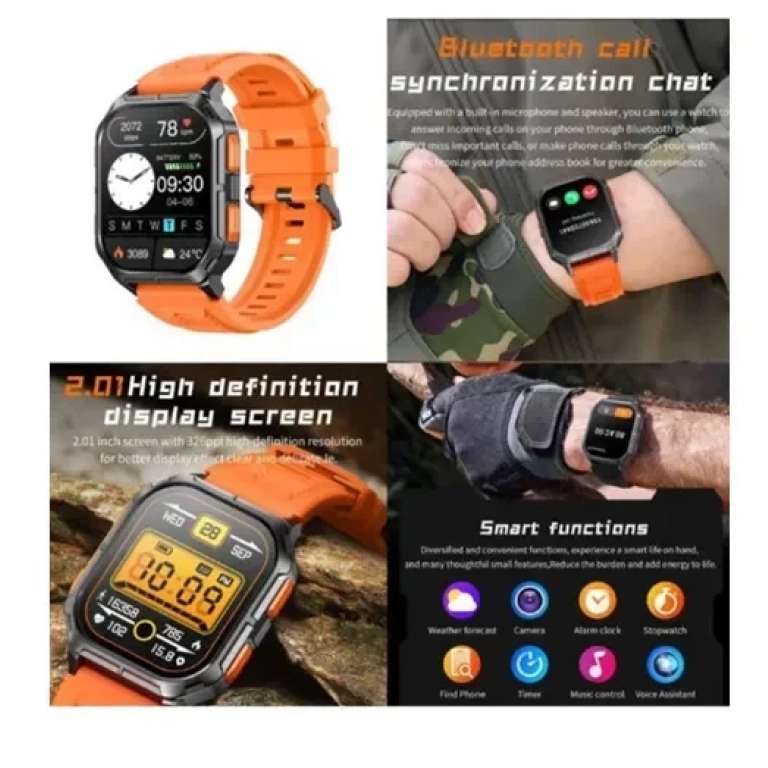 Smartwatch με παλμογράφο και ειδοποίηση κλήσεων TKY88 πορτοκαλί