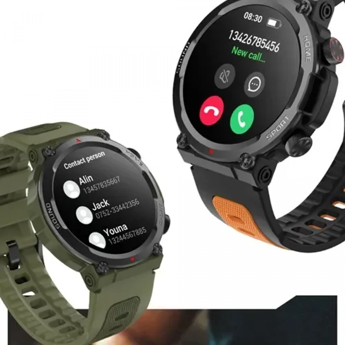 Smartwatch με παλμογράφο και ειδοποίηση μηνυμάτων TKY-S56T desert white - Image 3