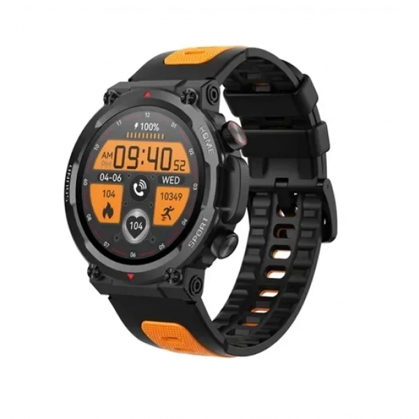Smartwatch με παλμογράφο και ειδοποίηση μηνυμάτων TKY-S56T μαύρο - πορτοκαλί