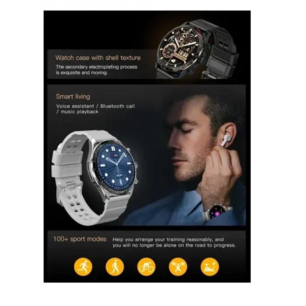 Smartwatch με παλμογράφο και ειδοποίηση μηνυμάτων TKY-Y99 μαύρο - Image 2