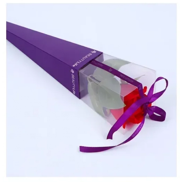 Τριαντάφυλλο για δώρο σε κώνο 42cm – μωβ