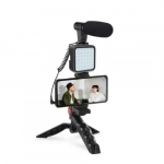 Τρίποδο με βάση κινητού, μικρόφωνο & LED φως - Vlogging Video Kit Jumpflash KIT-01LM - Image 2