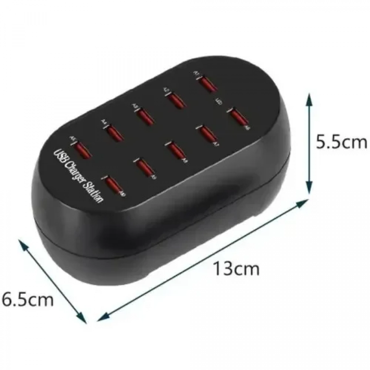 Γρήγορος Φορτιστής USB 10 Θυρών 60W 2.4A/1A Andowl Q-CD12P