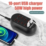 Γρήγορος Φορτιστής USB 10 Θυρών 60W 2.4A/1A Andowl Q-CD12P